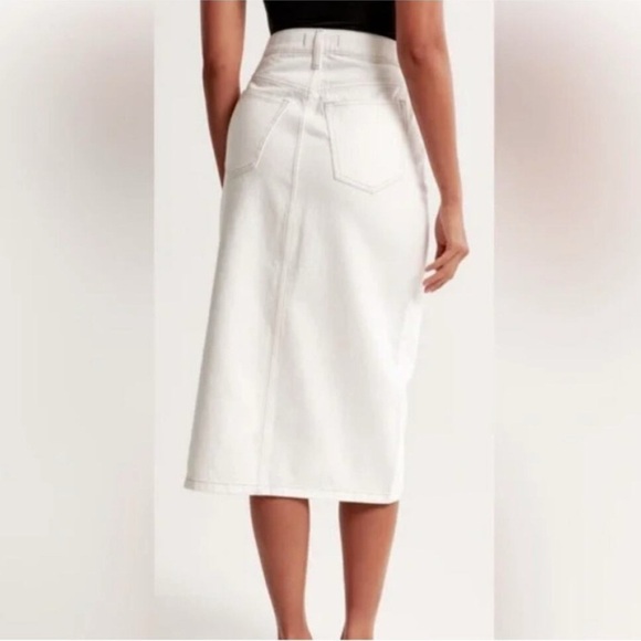 Abercrombie & Fitch High Rise Denim Skirt White Women’s Size 34 NWT - Picture 2 of 5